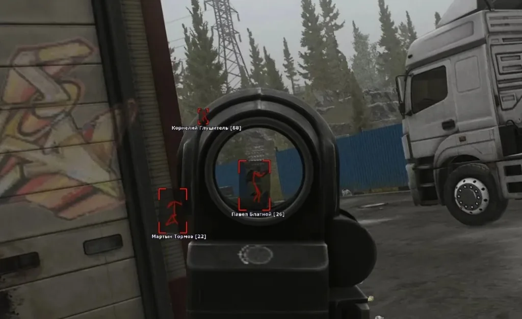 Wallhack outlines for Light, Medium, and Heavy contestants